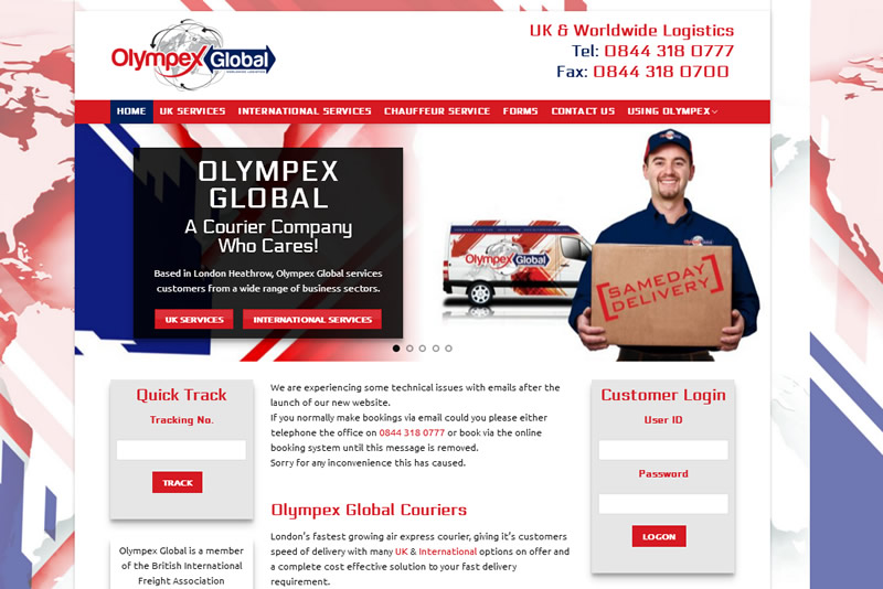 Website Design By PHD - Olympex Global Couriers