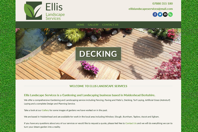 Website Design By PHD - Ellis Landscape Services